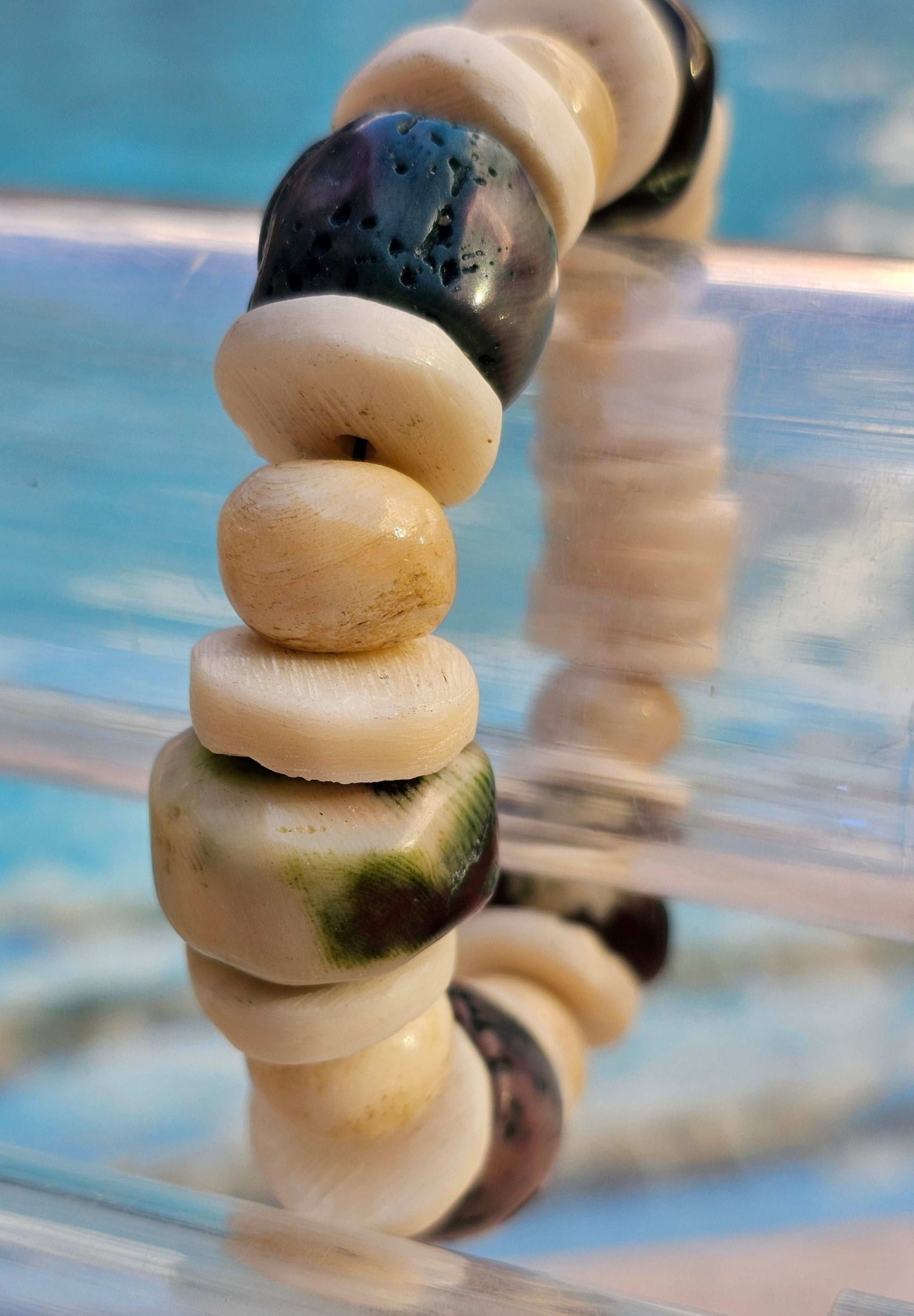 Bone beads/Antique Tibetan mala Beaded Bracelet