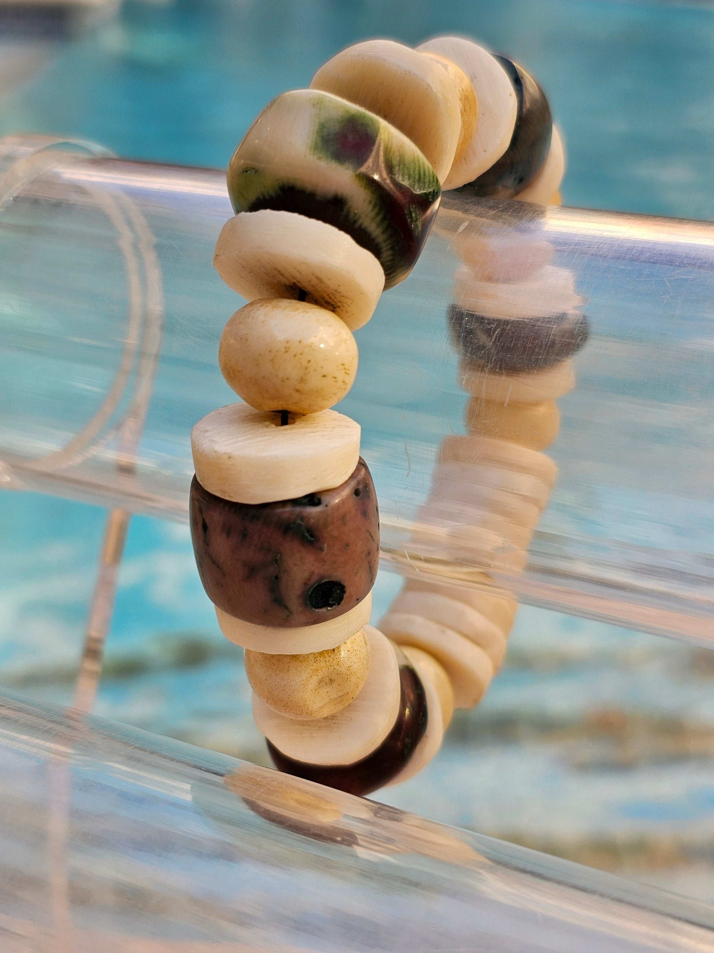 Bone beads/Antique Tibetan mala Beaded Bracelet