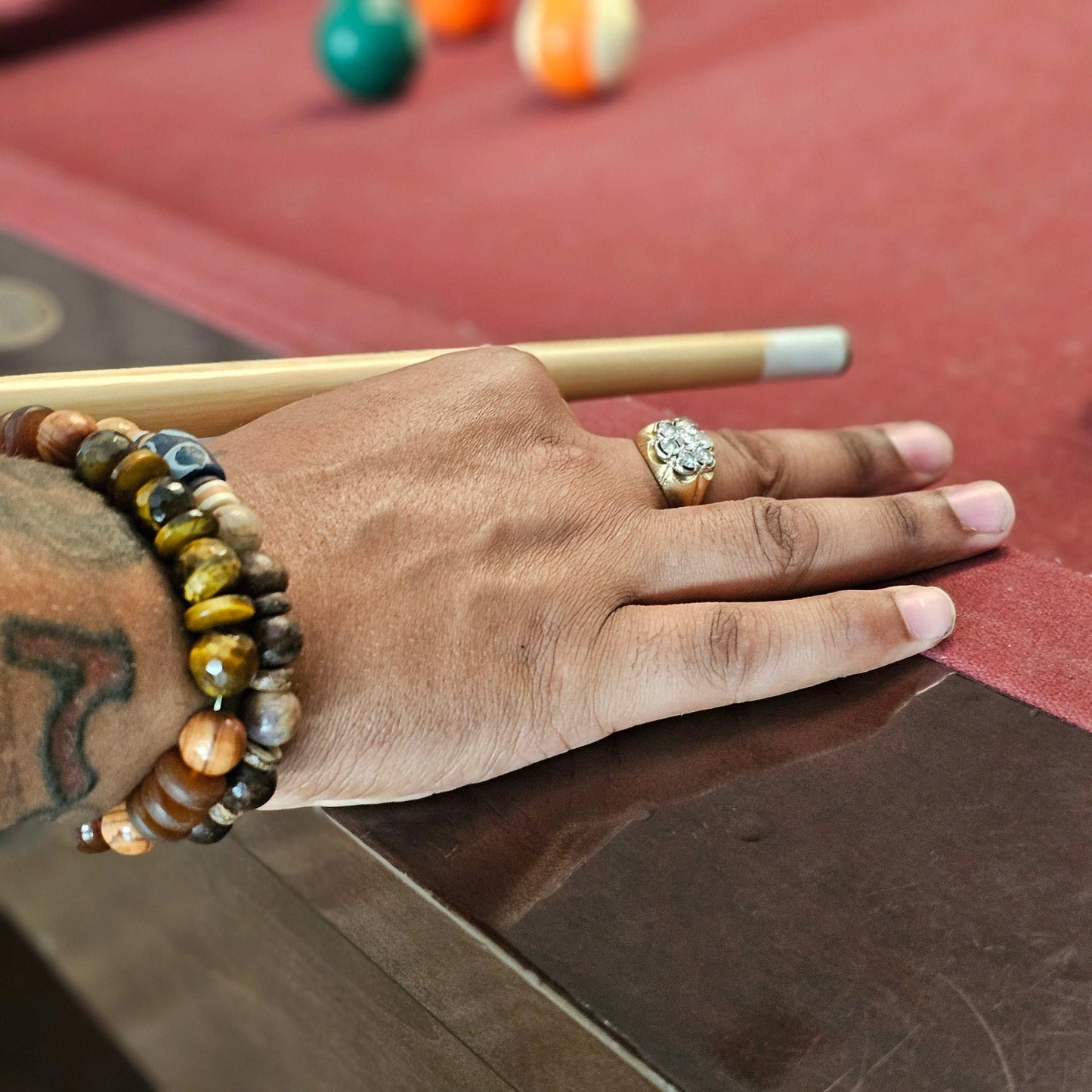 Faceted Tiger's Eye and Carnelian Bracelet (Natural Stone)